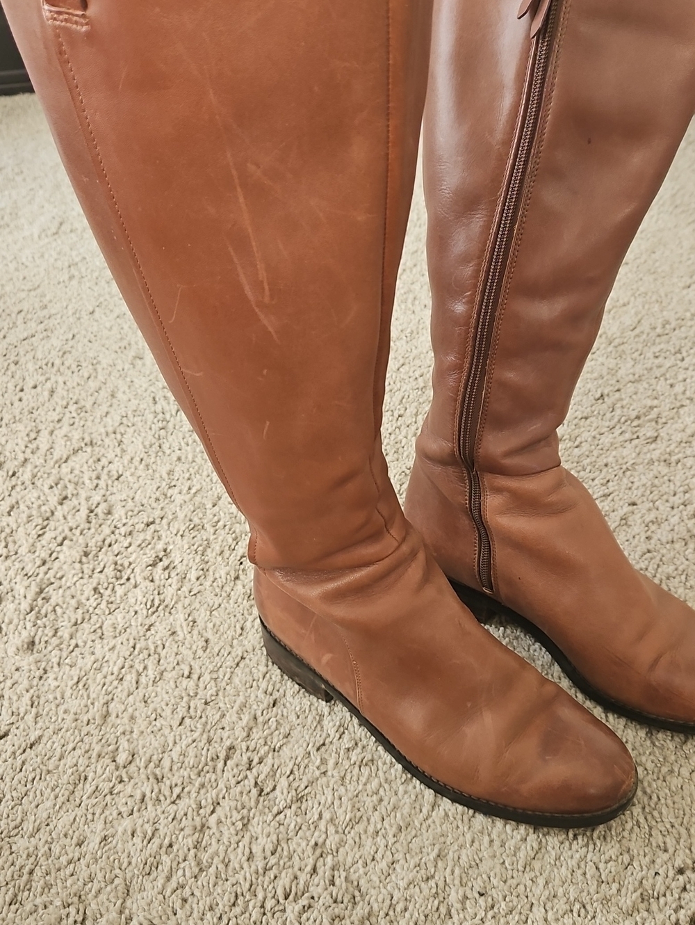 Cole Haan Cognac Over-the-Knee Leather Boots